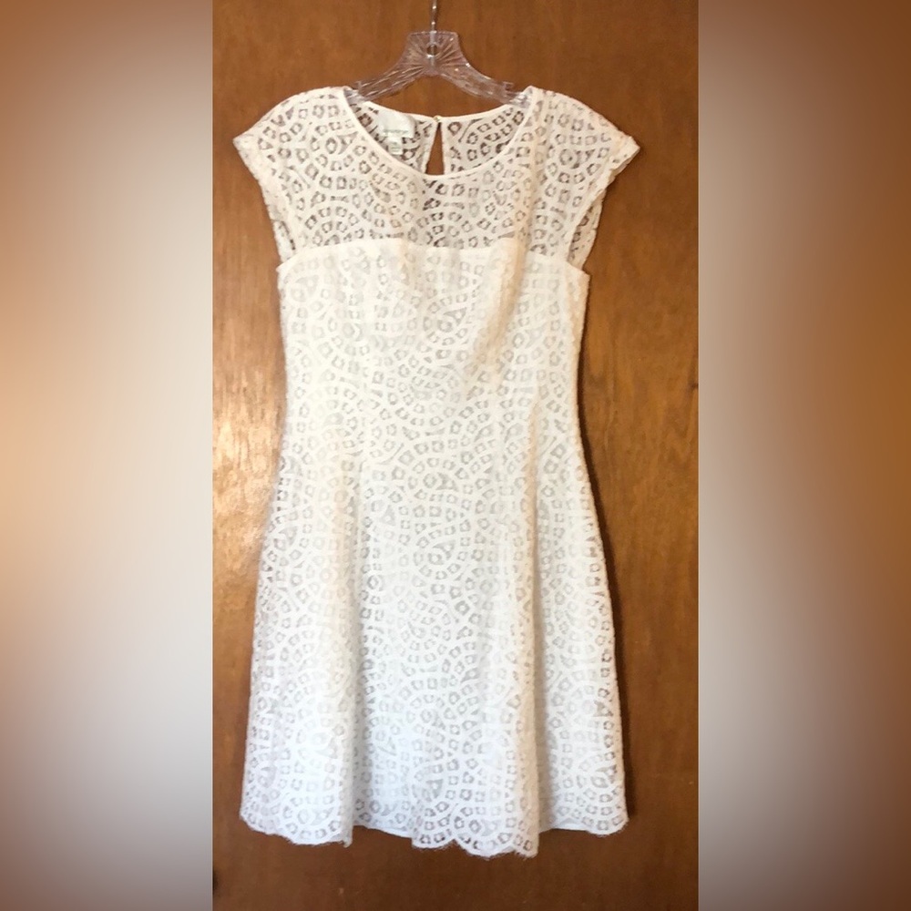 Elegant White Lace Dress Fit and Flare